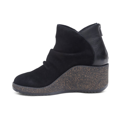 Aetrex Kara Ankle Wedge Boot - Black