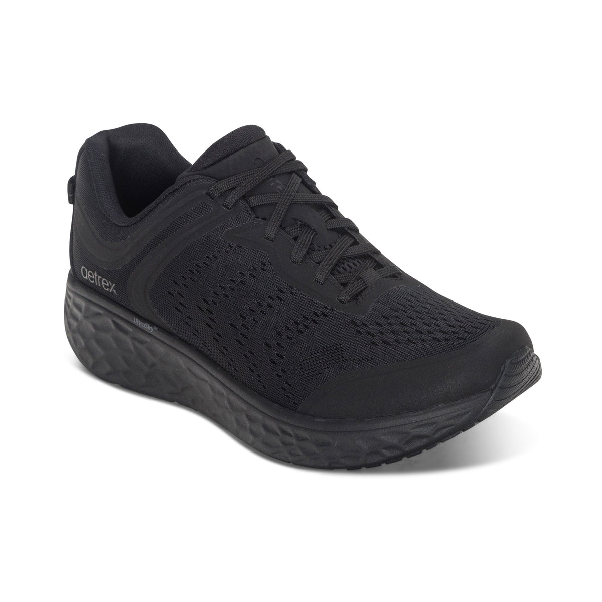 Aetrex Chase Arch Support Sneaker - Black/Black