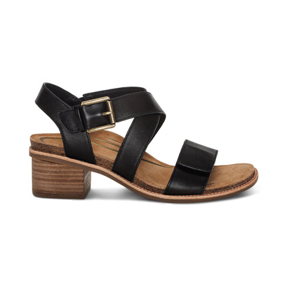 Aetrex Kristin Arch Support Block Heel - Black