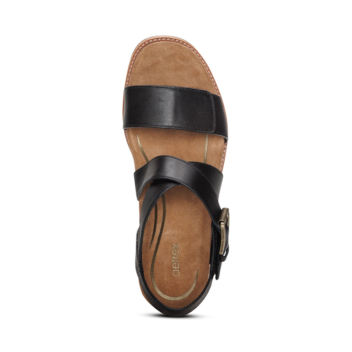 Aetrex Kristin Arch Support Block Heel - Black