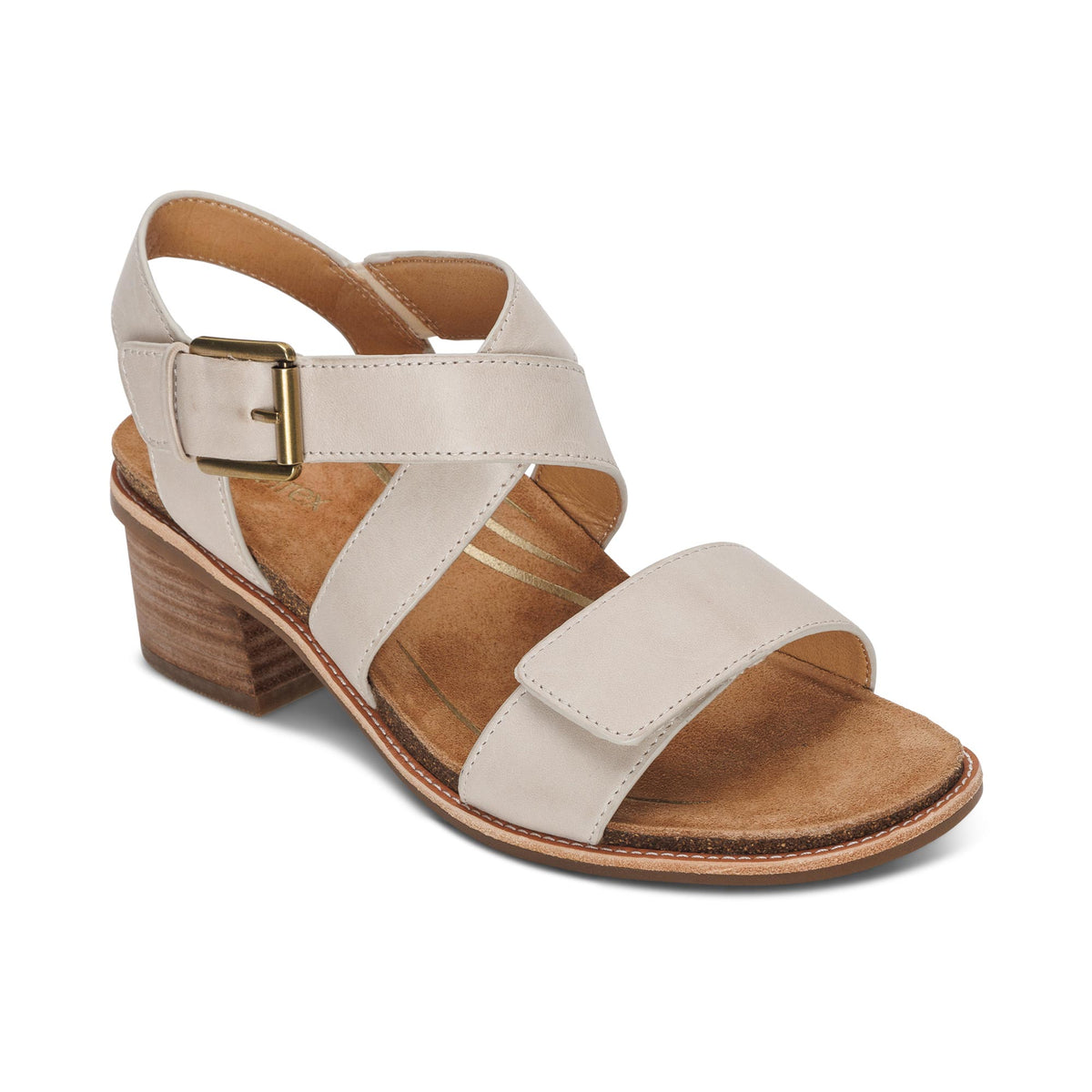Aetrex Kristin Arch Support Block Heel - Ivory