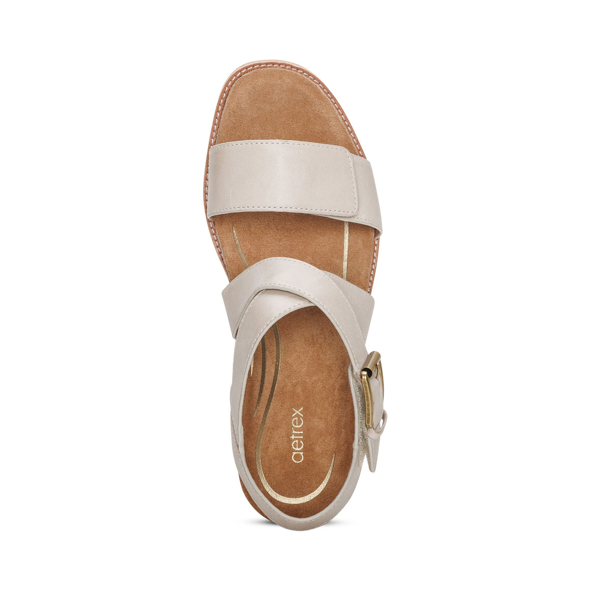 Aetrex Kristin Arch Support Block Heel - Ivory