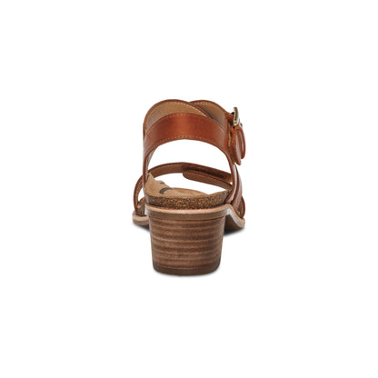 Aetrex Kristin Arch Support Block Heel - Cognac