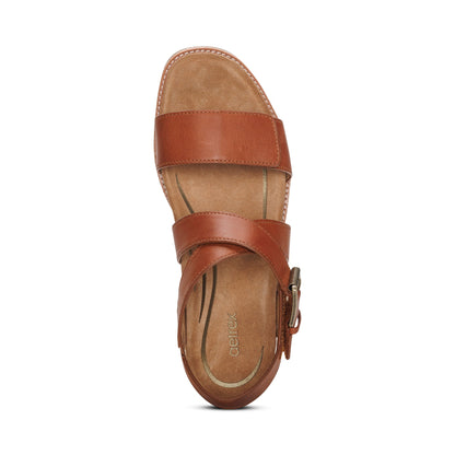 Aetrex Kristin Arch Support Block Heel - Cognac