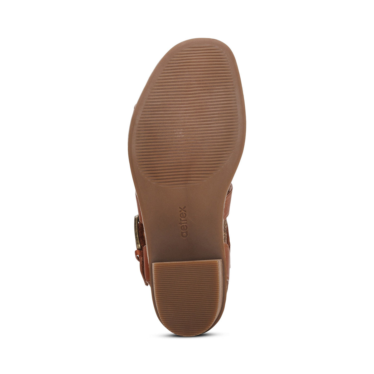 Aetrex Kristin Arch Support Block Heel - Cognac
