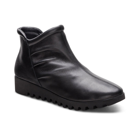 Aetrex Zoey Slip-On Boot - Black Leather