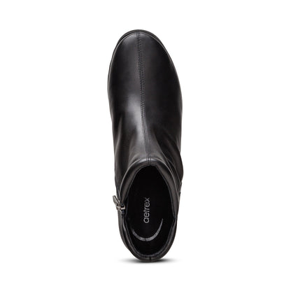 Aetrex Zoey Slip-On Boot - Black Leather