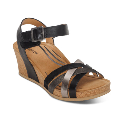 Aetrex Noelle Arch Support Wedge - Black
