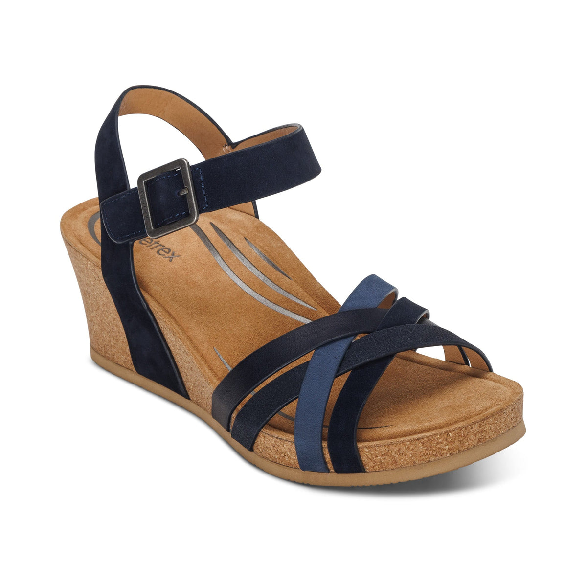Aetrex Noelle Arch Support Wedge - Navy