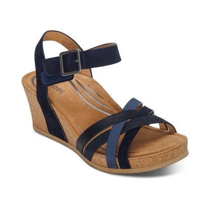 Aetrex Noelle Arch Support Wedge - Navy