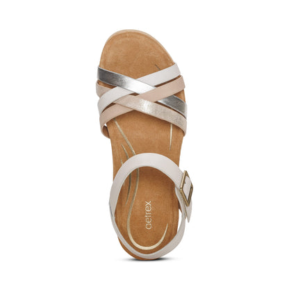 Aetrex Noelle Arch Support Wedge - Ivory