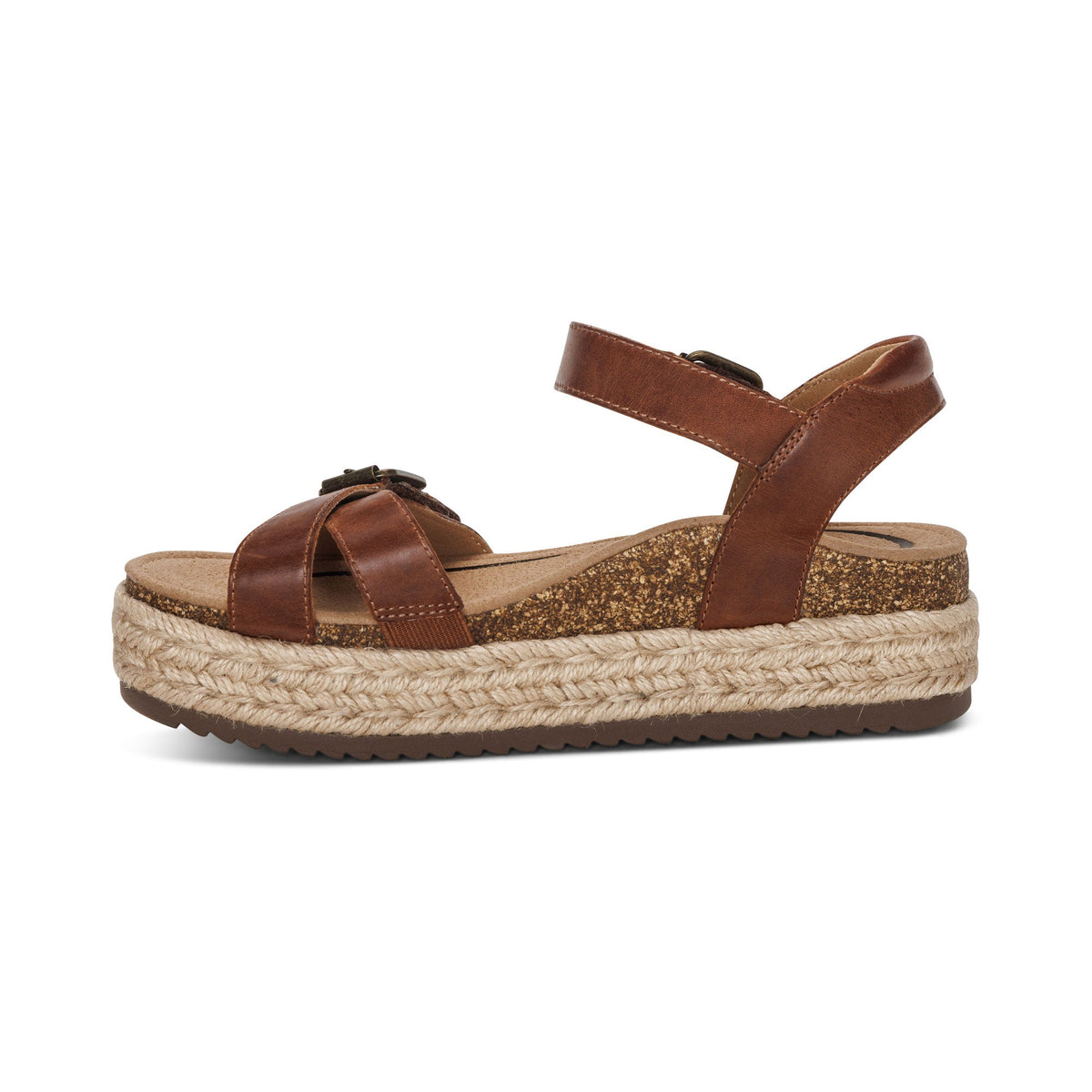 Aetrex Paula Arch Support Platform Sandal - Walnut