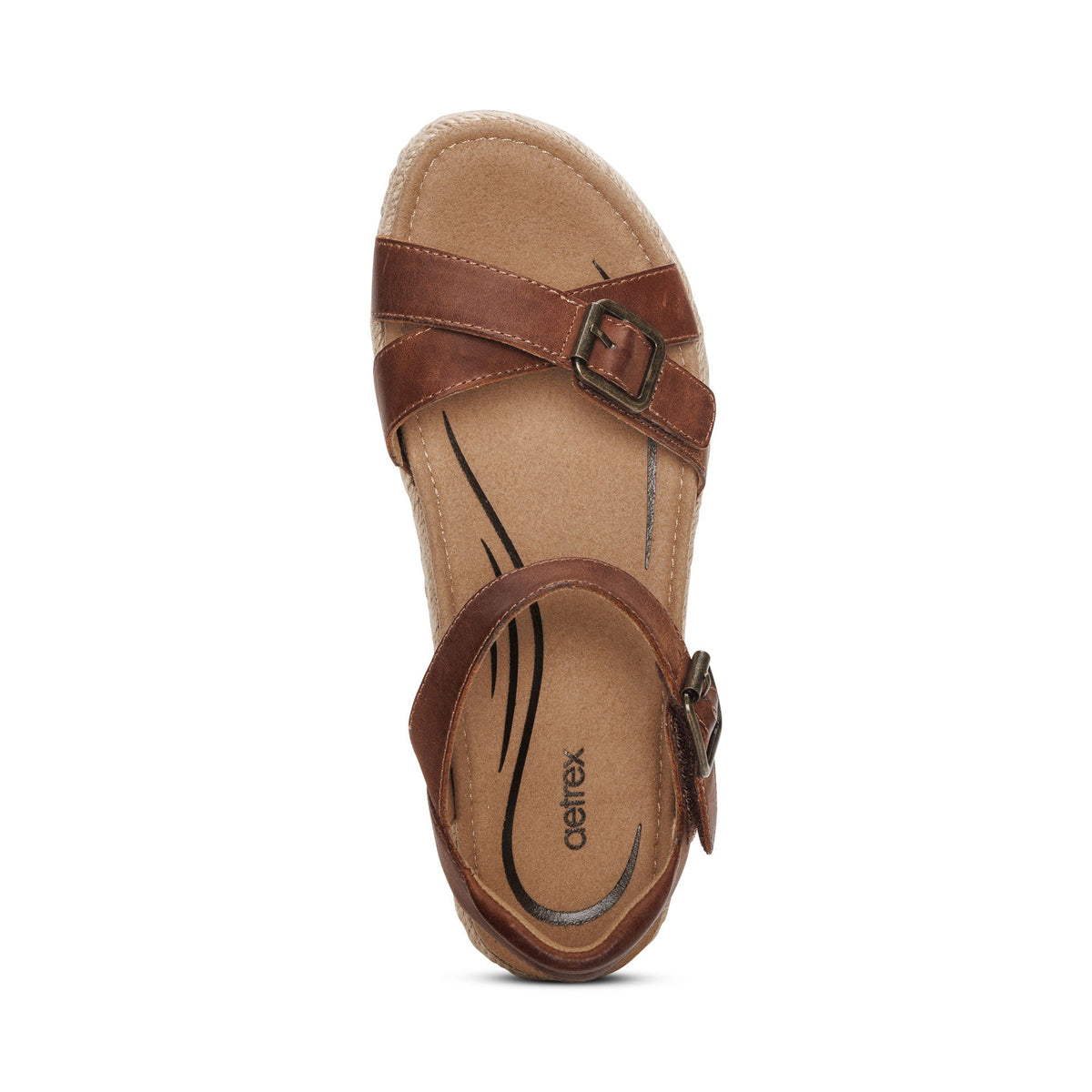 Aetrex Paula Arch Support Platform Sandal - Walnut
