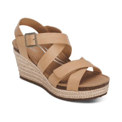 Aetrex Anna Arch Support Wedge - Sand