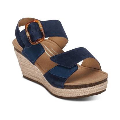 Aetrex Ashley Arch Support Wedge - Navy