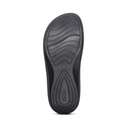Aetrex Maui Orthotic Women's Flips - Black Gloss