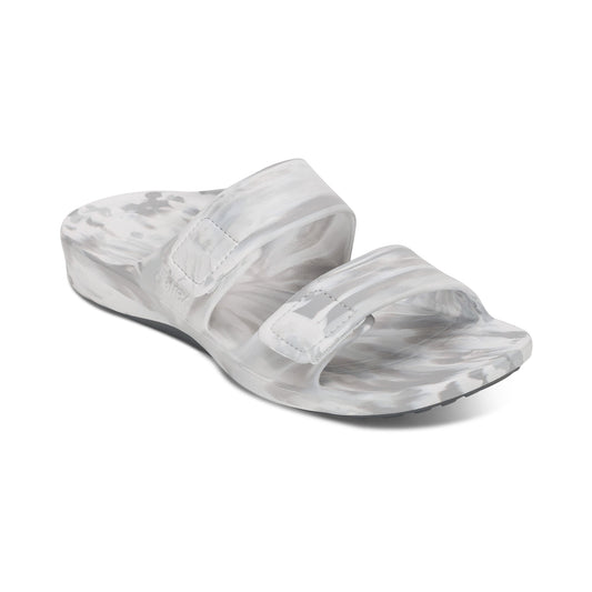 Aetrex Milos Orthotic Men's Slides - White Ombre