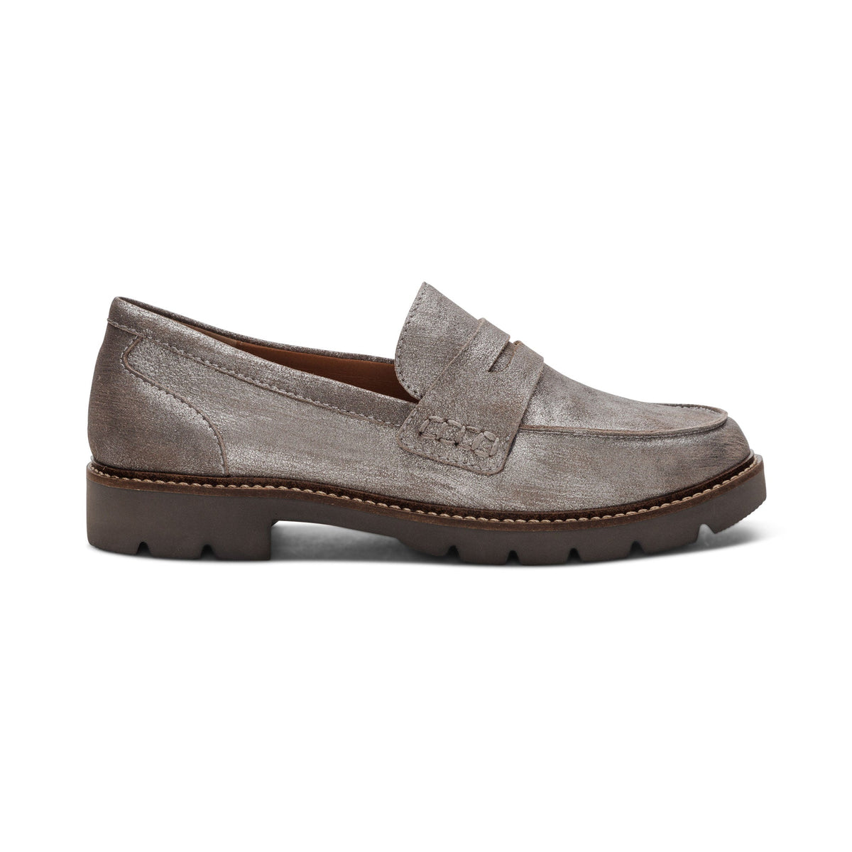 Aetrex Collette Arch Support Loafer - Brushed Silver