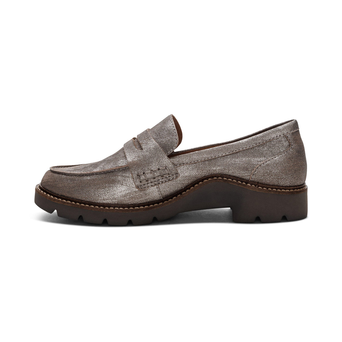 Aetrex Collette Arch Support Loafer - Brushed Silver