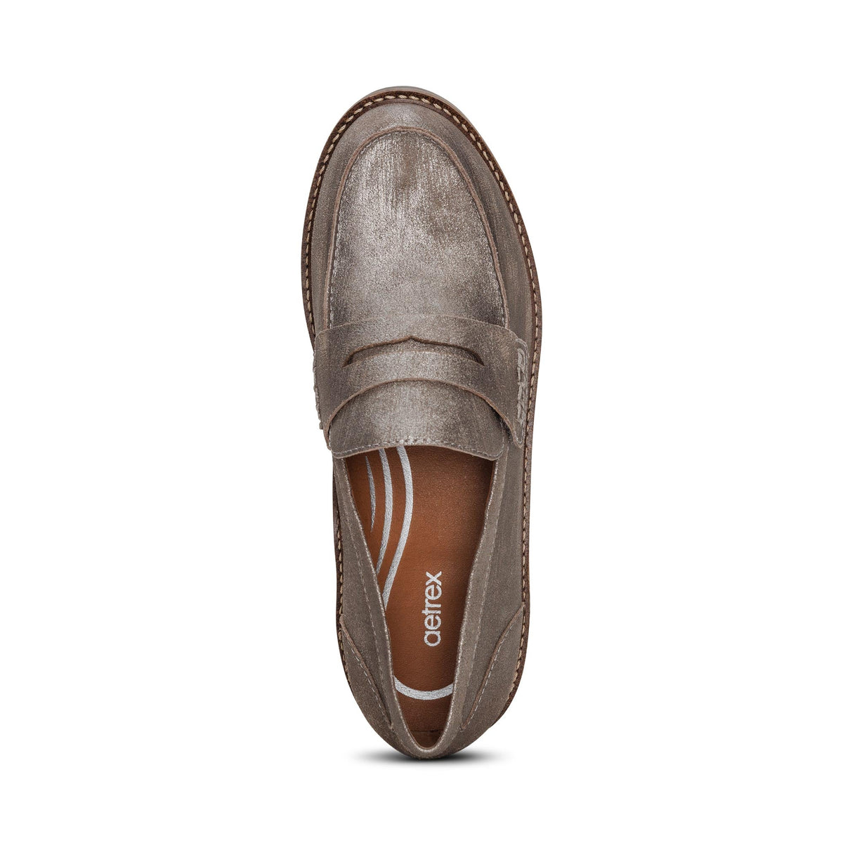 Aetrex Collette Arch Support Loafer - Brushed Silver