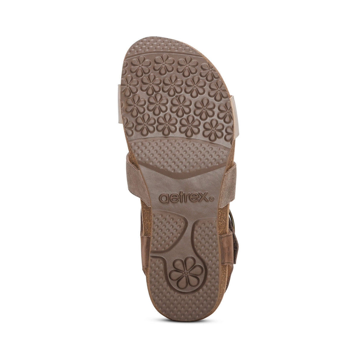 Aetrex Lilly Adjustable Quarter Strap Sandal - Taupe