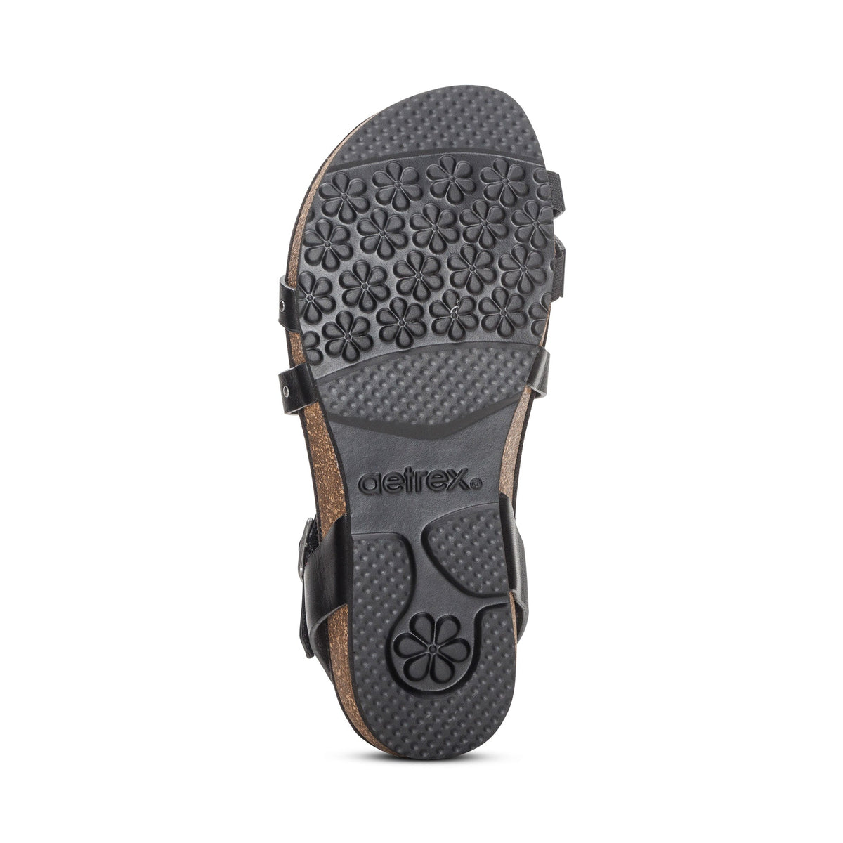 Aetrex Lauren Quarter Strap Sandal - Black