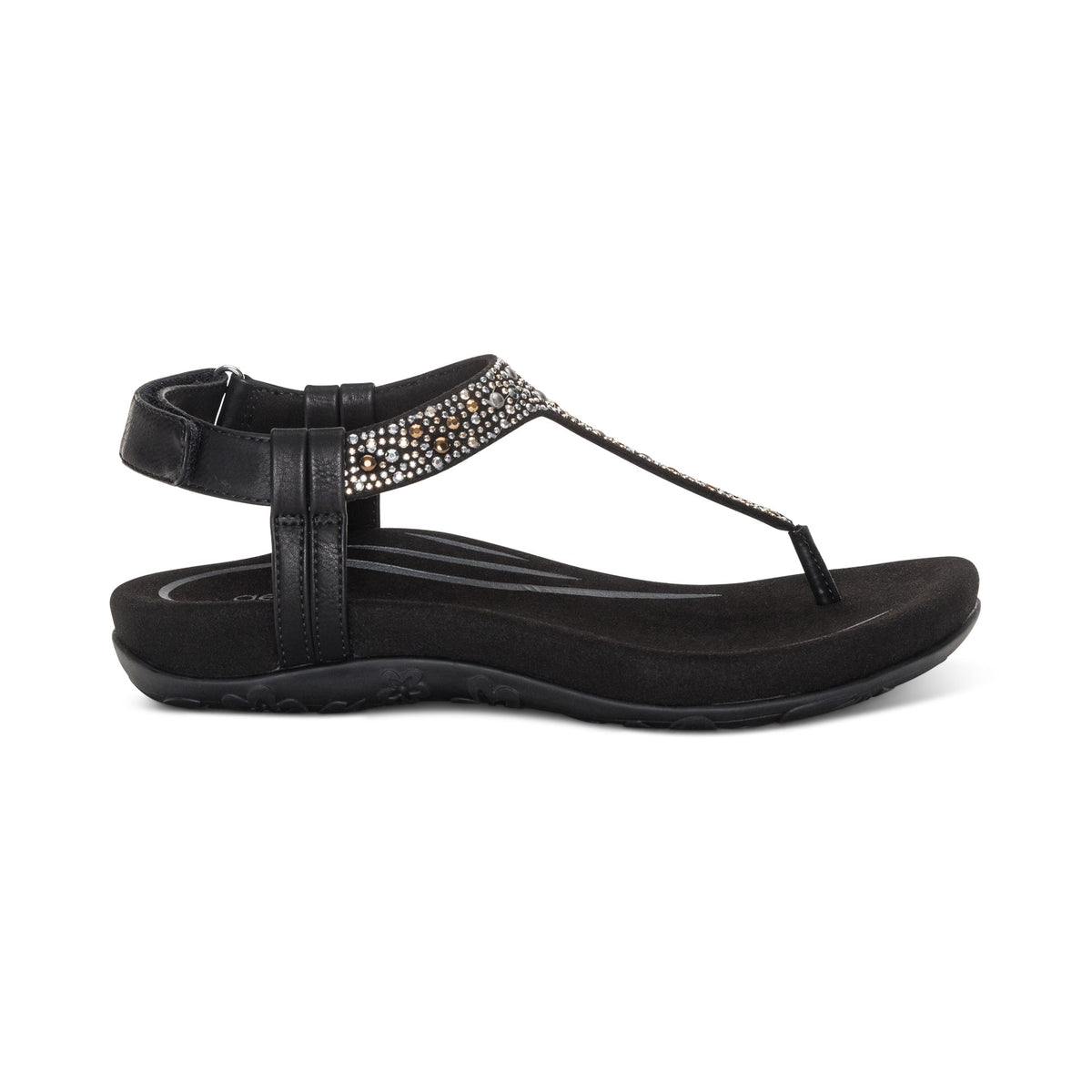 Aetrex Marni Slingback Thong Sandal - Black