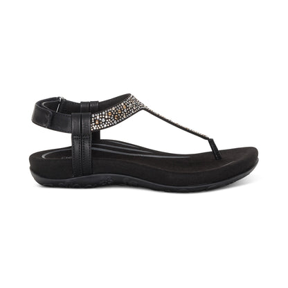 Aetrex Marni Slingback Thong Sandal - Black