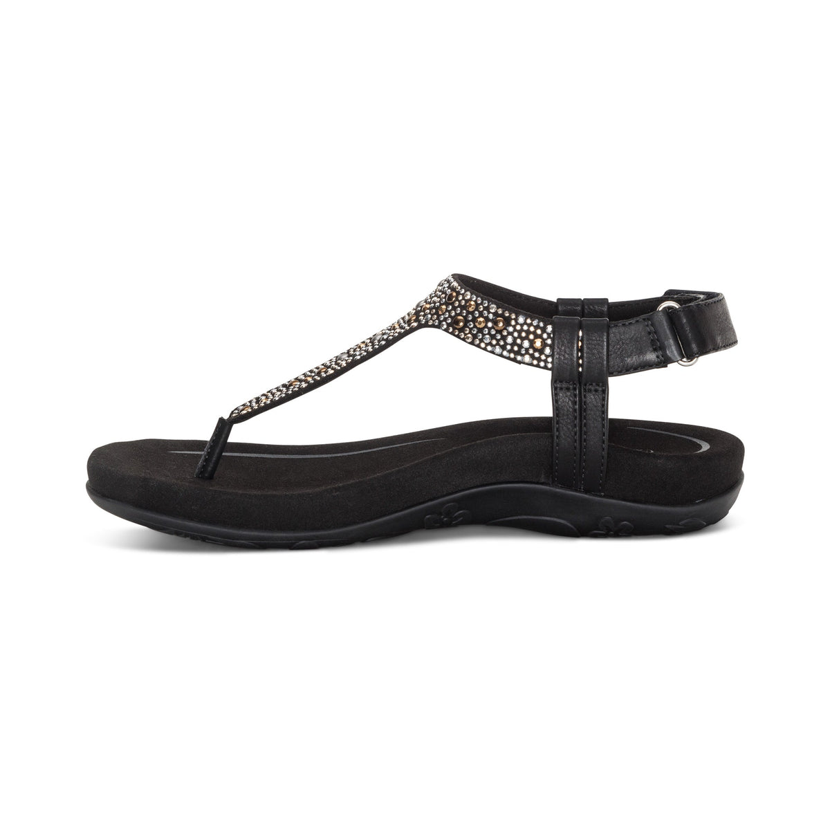 Aetrex Marni Slingback Thong Sandal - Black