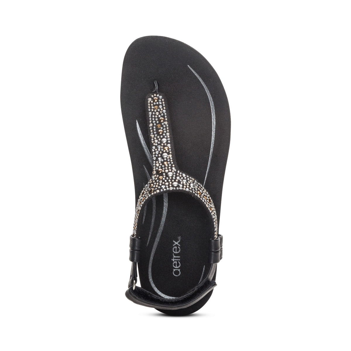 Aetrex Marni Slingback Thong Sandal - Black