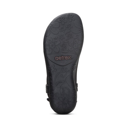 Aetrex Marni Slingback Thong Sandal - Black