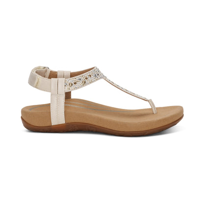 Aetrex Marni Slingback Thong Sandal - Ivory