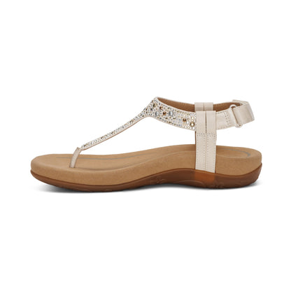 Aetrex Marni Slingback Thong Sandal - Ivory