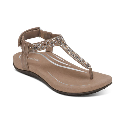 Aetrex Marni Slingback Thong Sandal - Taupe