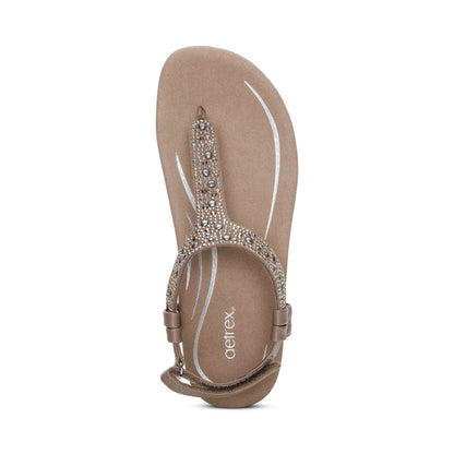 Aetrex Marni Slingback Thong Sandal - Taupe