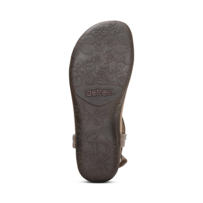 Aetrex Marni Slingback Thong Sandal - Taupe
