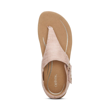 Aetrex Ellie Adjustable Quarter Strap Thong Sandal - Blush