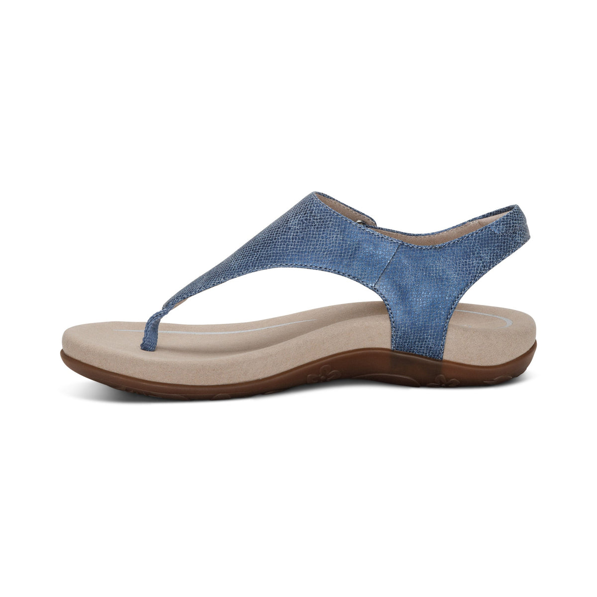 Aetrex Ellie Adjustable Quarter Strap Thong Sandal - Navy