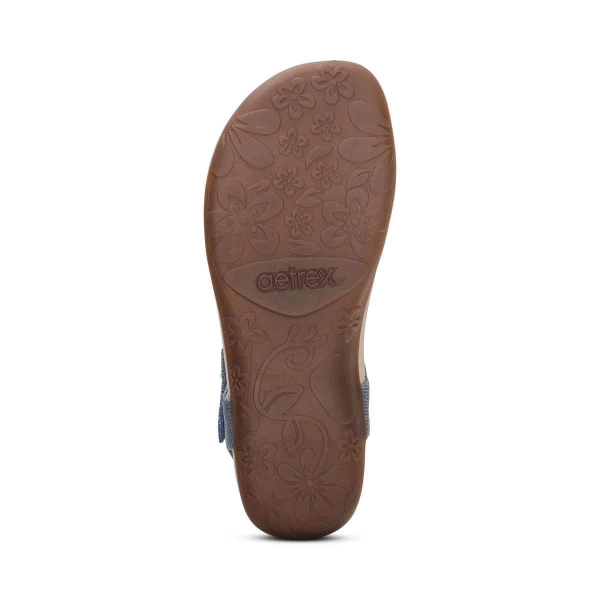 Aetrex Ellie Adjustable Quarter Strap Thong Sandal - Navy