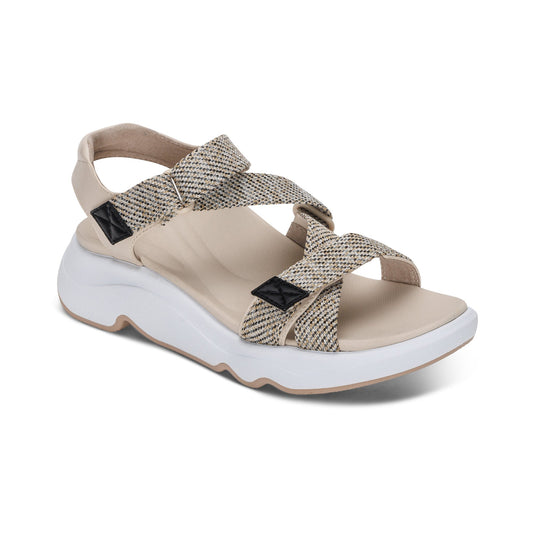 Aetrex Marz Adjustable Sport Sandal - Beige