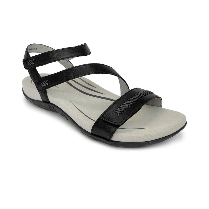 Aetrex Gabby Adjustable Quarter Strap Sandal - Black