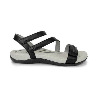 Aetrex Gabby Adjustable Quarter Strap Sandal - Black