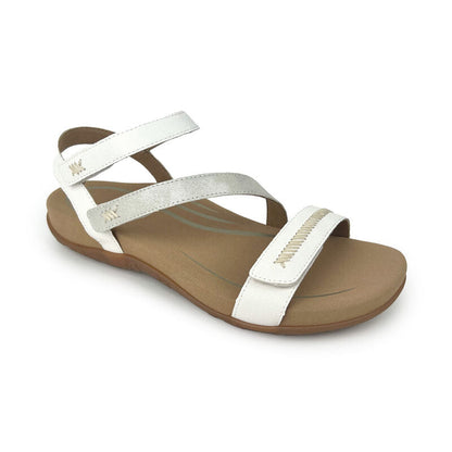 Aetrex Gabby Adjustable Quarter Strap Sandal - White