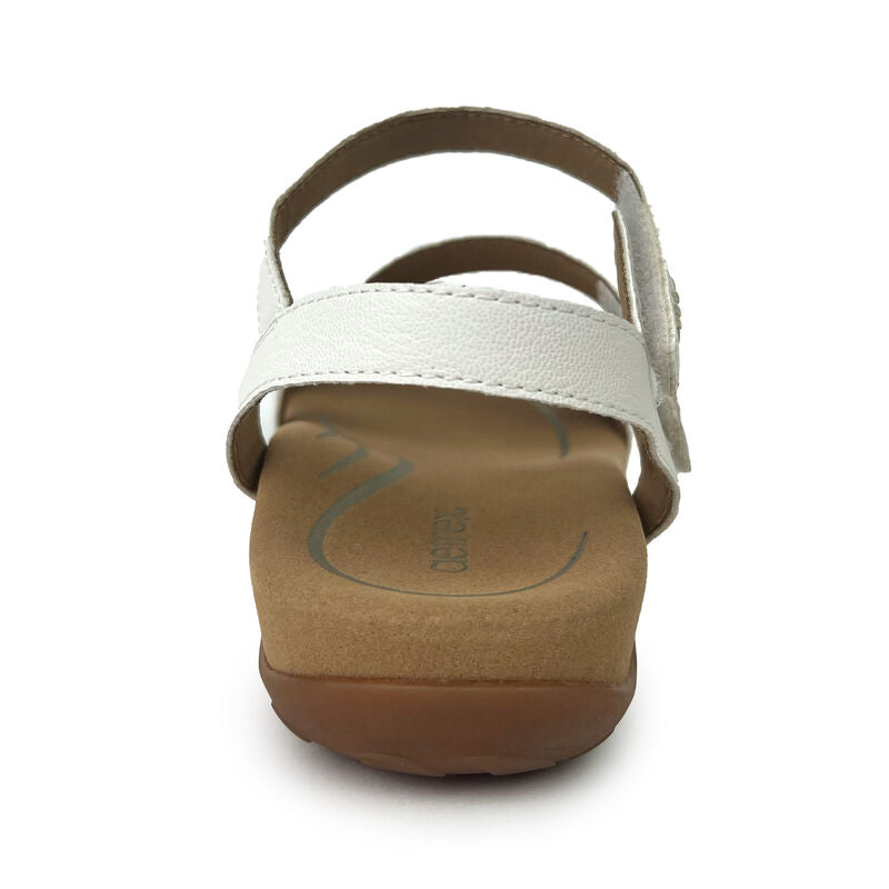 Aetrex Gabby Adjustable Quarter Strap Sandal - White
