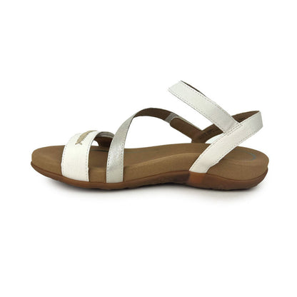 Aetrex Gabby Adjustable Quarter Strap Sandal - White