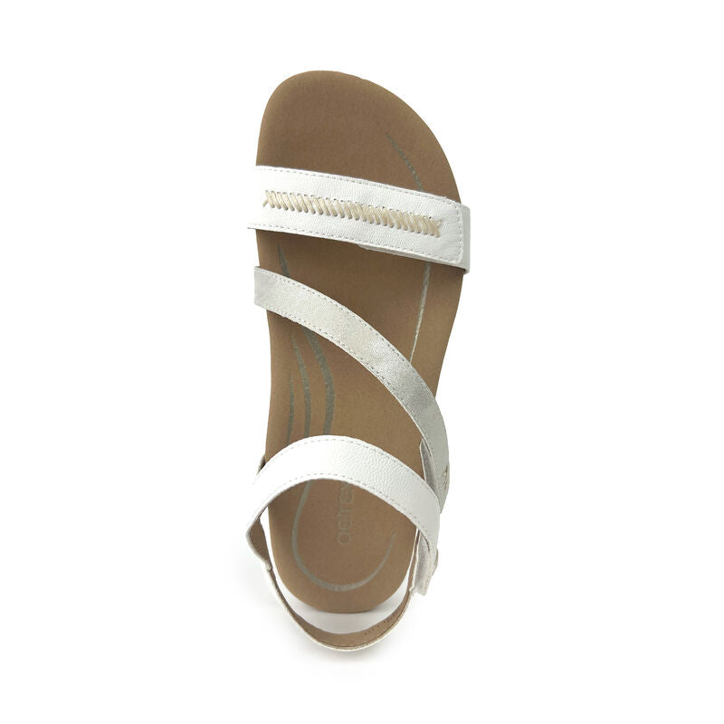 Aetrex Gabby Adjustable Quarter Strap Sandal - White