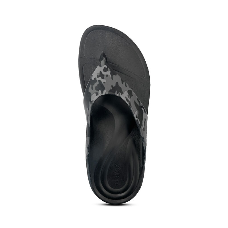 Aetrex Maui Orthotic Men's Flips - Charcoal Camo