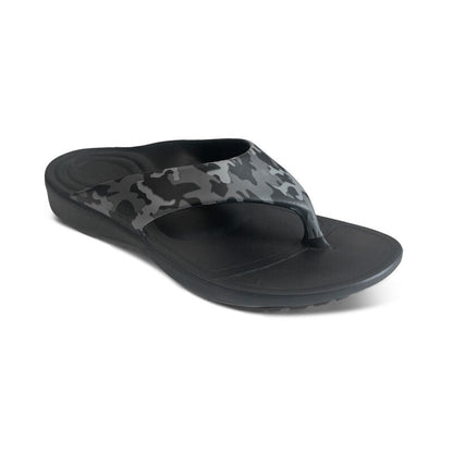 Aetrex Maui Orthotic Men's Flips - Charcoal Camo