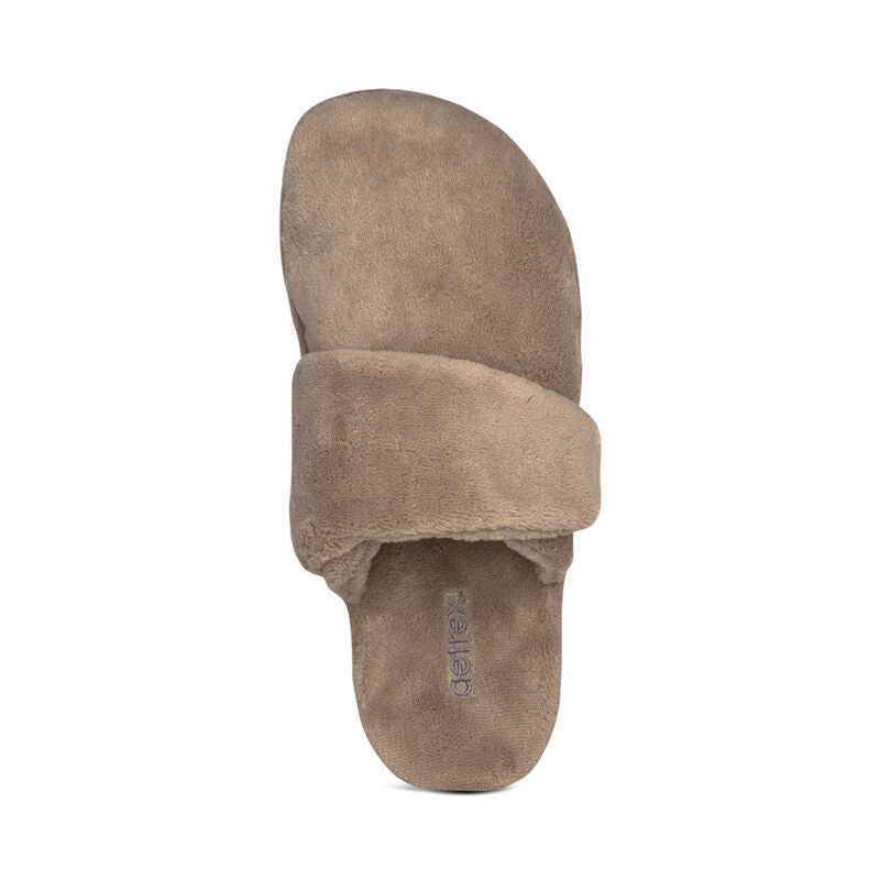 Aetrex Mandy Closed Toe Slipper - Coffee