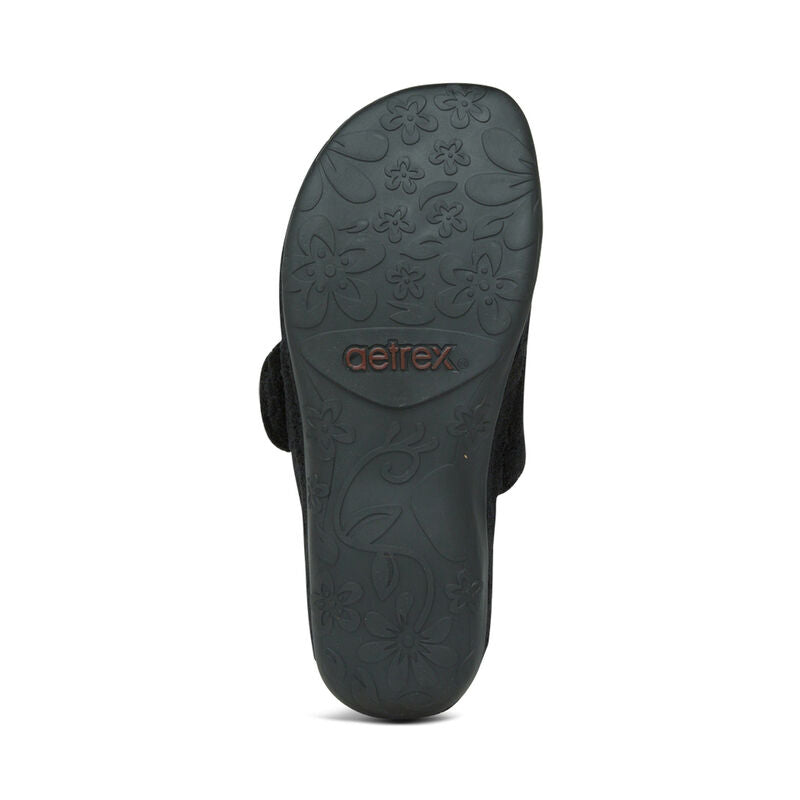 Aetrex Mandy Closed Toe Slipper - Black